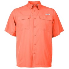 Habit Men's Spiced Coral Short-Sleeve Button-Front Fishing Shirt - Size: S