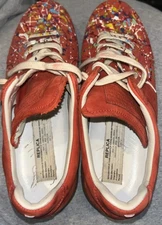 Maison Margiela GAT Sneakers Red Paint Splatter Men 10 43 Suede Leather Low Tops