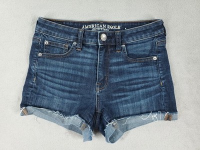 American Eagle Shorts Womens 4 Hi Rise Shortie Cutoffs 3'' Super Stretch Faded