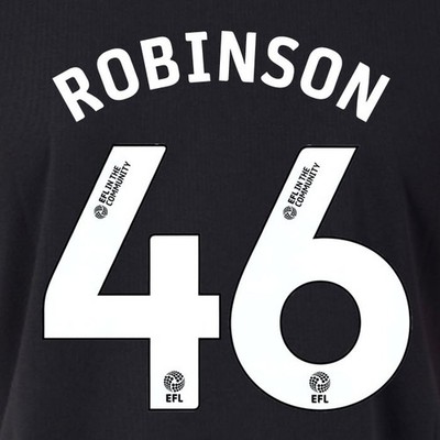 25 26 SOUTHAMPTON FC ROBINSON 46 OFFICIAL WHITE HOME PLAYER SIZE NAME SET 230MM