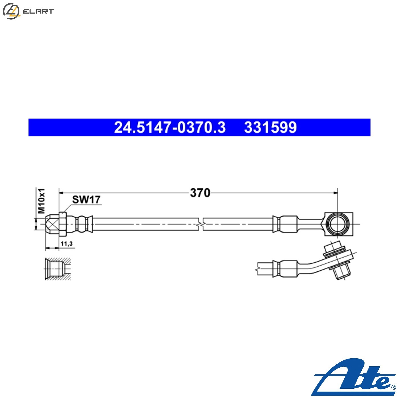BRAKE HOSE 24.5147-0370.3 FOR MERCEDES-BENZ C-CLASS/T-Model/Convertible CLS 2.0L