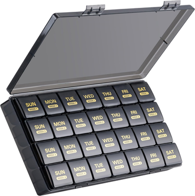 #ad Large Monthly Pill Organizer 28 Days Portable One Month Pill Box Weekly Case $11.99