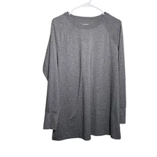 Tek Gear T-Shirt Large Gray Athletic On The Go Gear Active Long Sleeve Top