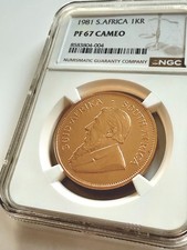 South Africa - Krugerrand - 1981 - 1 oz Gold Proof - NGC PF67 Cameo 4658.98 per troy oz