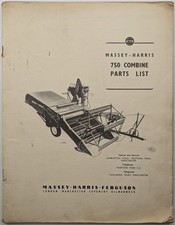 Original Massey Harris No 750 Towed Combine Harvester Parts List, AF