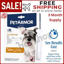 Dog Flea And Tick Treatment Control Medicine 3 Month For Small Dogs 5 22 Lbs NEW