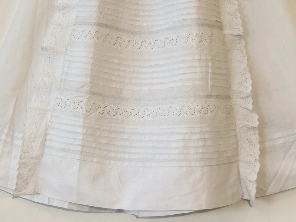 Antiguo Vestido Victoriano Bautizo Bebé Francés Cascada Encaje Siglo XIX LEER Foto 2 de 4