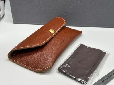 Jean Francois Rey Brillenetui braun semi Hartschale Echt Leder - Bild 1 von 4