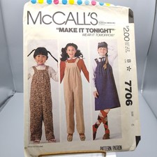 Vintage Sewing PATTERN McCalls 7706, Girls 1981 Jumper and Jumpsuit, Child Size