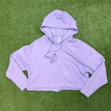 Alo Yoga Cropped Hoodie Lavender Womens Size Large Workout