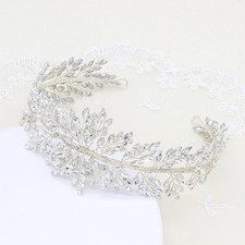 Oriamour Silver Wedding Headbands Crystal Bridal Headpieces For Women Wide Br...