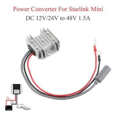 DC 12V/24V to 48V Boost Converter 1.5A Durable Step-Up Regulator DC Female Cable
