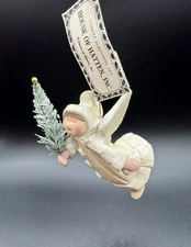 House of Hatten 1996 Angel Christmas Ornament  Bottle Brush Tree Denise Calla 4”