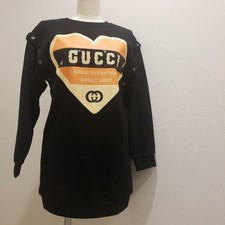 USED [EXCELLENT CONDITION] GUCCI BLACK LOGO SWEATSHIRT DRESS WITH 2-WAY SLEEVE