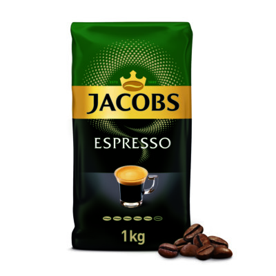 JACOBS ESPRESSO WHOLE BEAN COFFEE - 1000G 1KG/35oz - VACUUM PACKAGING - GREAT