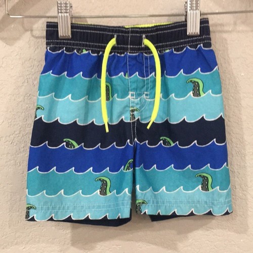 Old Navy Toddler Baby Boys Sz 12-18M Swim Trunks Blue Ocean Animal Print Octopus