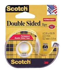 Scotch Double-Sided Tape w Dispenser Permanent Photo Safe 1/2 in x 450 in - 8 PK