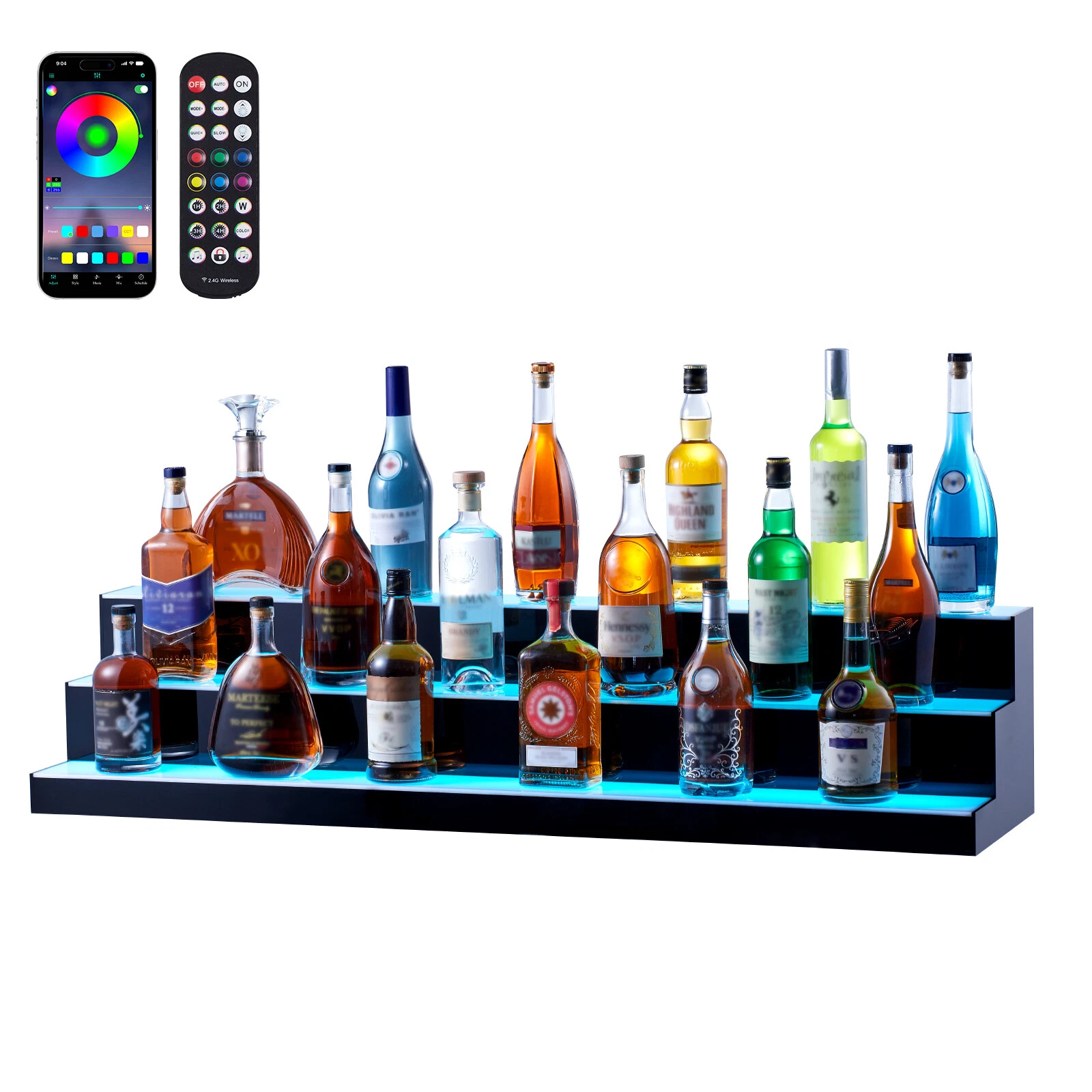 Bottle display,LED,RF remote and App control