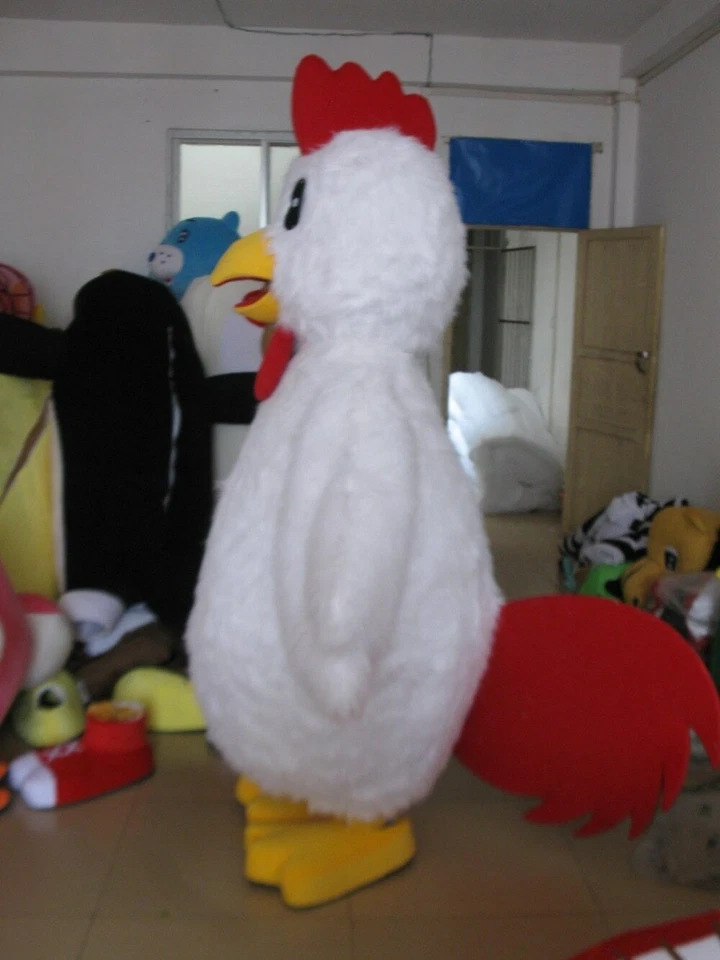  Disfraz de Pollo Blanco Mascota Juegos con disfraces Fiesta Juego Vestido Conjunto Halloween Adulto  Foto 2 de 3