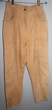 VINTAGE 80'S TOGETHER WOMEN'S BROWN SOFT LEATHER HIGH WAIST PANTS SZ 10 L 28.5