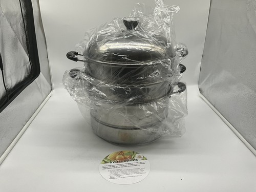 Helperware Vaporiera Acciaio Inox 3 Strati Nuova in Scatola Utensili Cucina Pentole - Foto 4 di 12