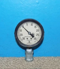 Antique Jas. P. Marsh Instrument Corp Vacuum Pressure Gauge 30-0-30 2.75"