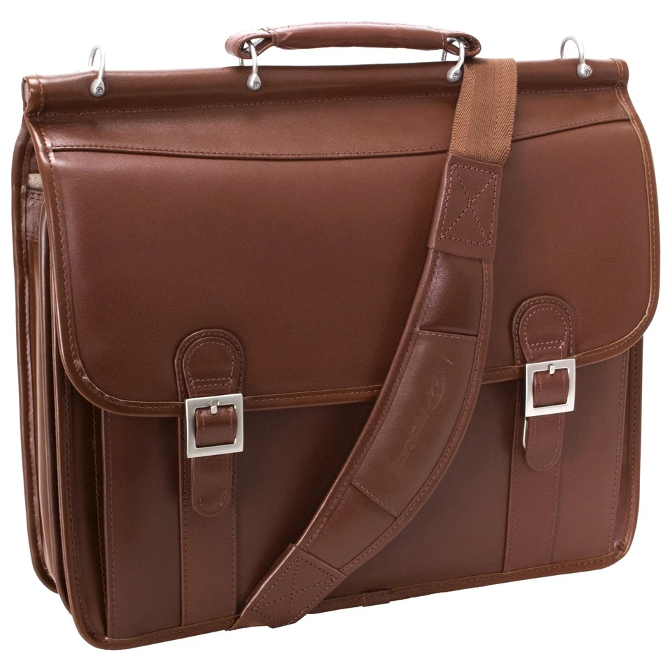 McKlein USA Halsted 15.6" Leather Double Compartment Laptop Briefcase Assorted C - Image 4 of 4