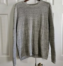 Michael Kors Mens Thermal Shirt XL Pullover Waffle Knit Gray Wool Blend Sweater