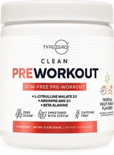 Type Zero Ultra Clean Stim Free Pump Pre Workout + Nitric Oxide Booster
