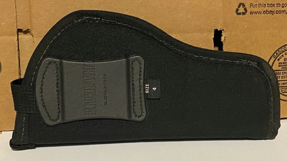 Blackhawk Nylon Hip Holster Size 4 RH for 1" Barrel Medium Auto Black USA - Image 3 of 4