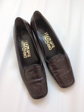 Vintage Salvatore Ferragamo Brown Leather Women's Loafers