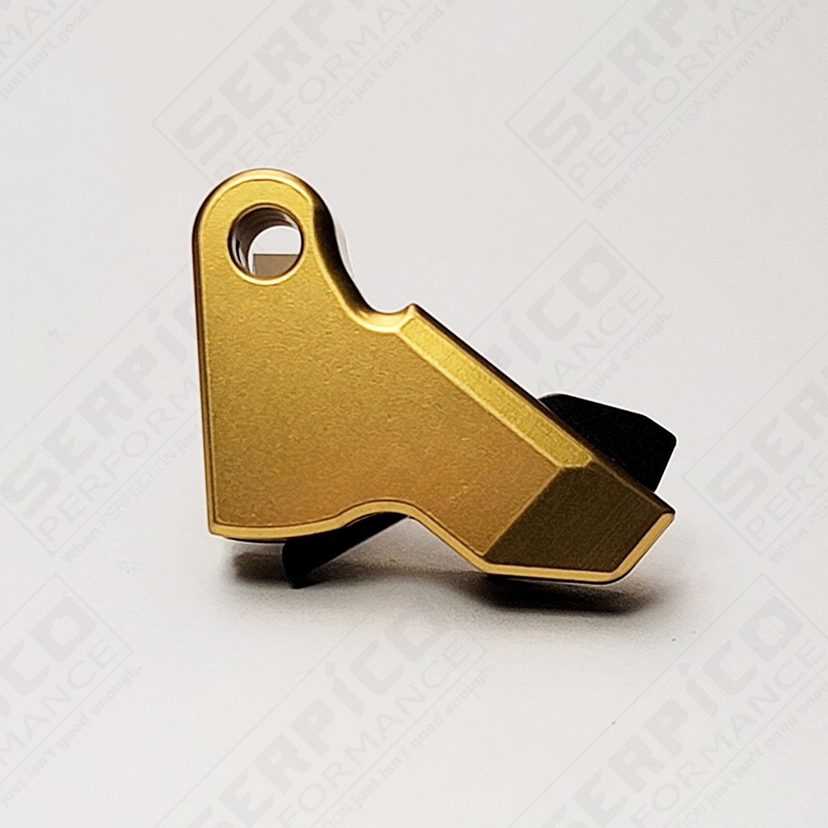 Serpico Strykout Flat Face Trigger Shoe For Gen 3 & 4 Glock Pistols - Black With Silver Safety