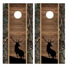 Deer Silhouette Cornhole Board Wrap LAMINATED Wrap Decal Vinyl Sticker 4206