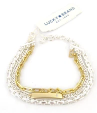 Lucky Brand Two-Tone Multi Chain Link Layer Bracelet NWT