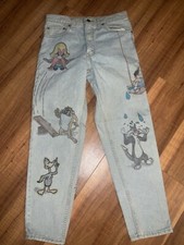 Vintage Hand Painted Levi  s Denim Jeans Looney Tunes 550 32x30