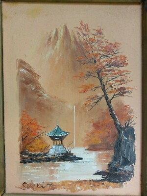 Mt.Fuji oil painting 富士山の絵 油絵 JAPAN Mount Fuji Autumn Oil