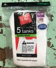 944X01 Hanes Boys' ComfortSoft Tagless Tanks XS 2-4  5-Pack 