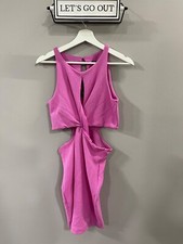 Wild Fable Dress Womens M Pink Cutout Bodycon Sleeveless Knit Mini Party
