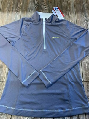 NWT Womens Oregon Ducks Gray 1/4 Zip Pullover Performance Shirt Size Medium