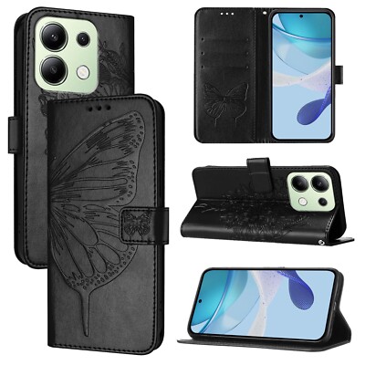 For Xiaomi Redmi Note 13R Note 9T 13C Butterfly Pattern Shockproof Phone Cover