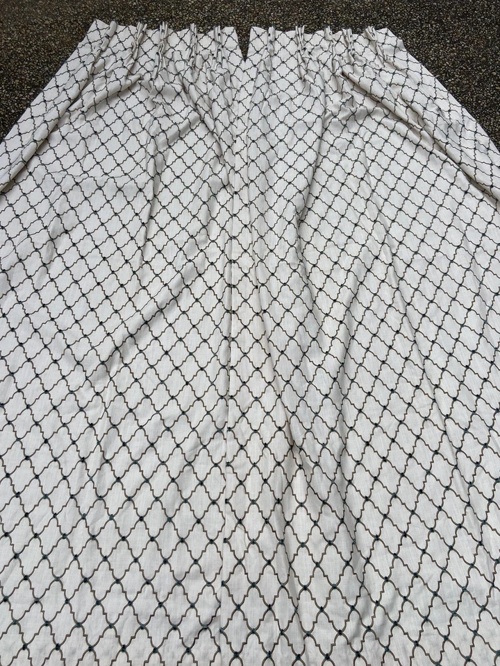 "Cortinas decorativas plisadas personalizadas enrejadas bordadas Artemis Highland Court 88,5""" Foto 4 de 4