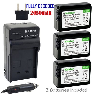 FW50 Battery & Regular Charger for Sony NEX-3, 3N, 5, 5N, 5R, 5T, 6, 7, C3, F3