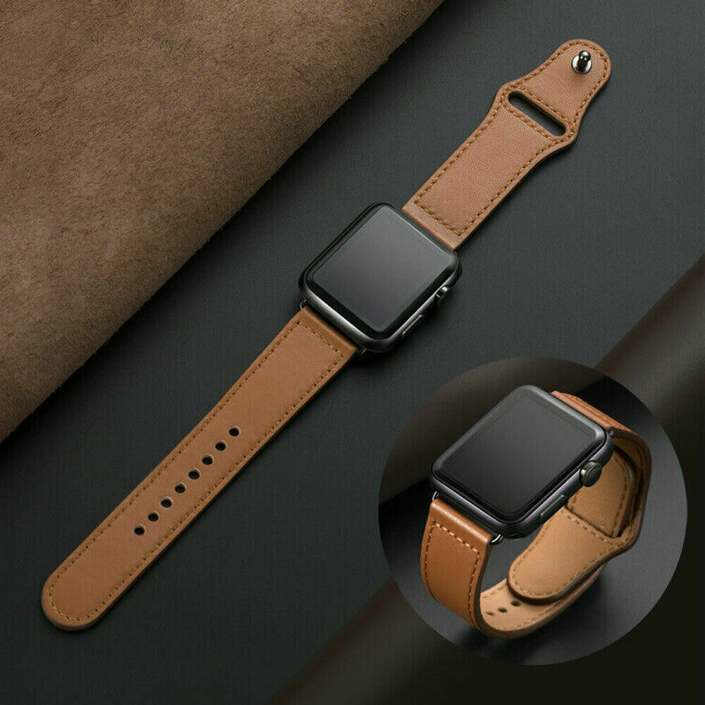 Genuine Leather Apple Watch Band Strap for iWatch Series 9 8 7 6 5 4 3  38mm/45mm