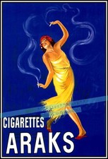 Araks 1925 French Egyptian Cigarette  Vintage Poster Print Retro Style Wall Art
