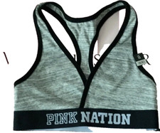 New Victorias Secret Pink "PINK NATION" Unlined Sports Bralette Bra XSmall N6756