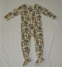 Carters Fleece Footed Pajama Blanket Sleeper Size 7 Robots Machines Mech