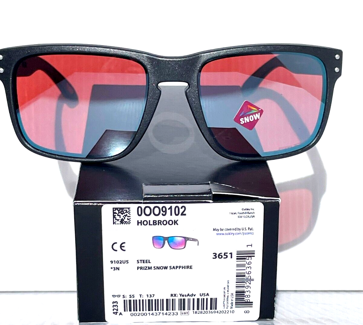 NEW Oakley HOLBROOK Steel Grey PRIZM Snow Sapphire Lens Sunglass