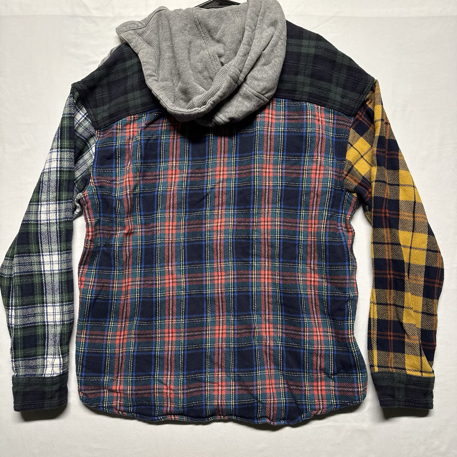 VTG American Eagle Patchwork Flannel Plaid Y2K Ho… - image 2