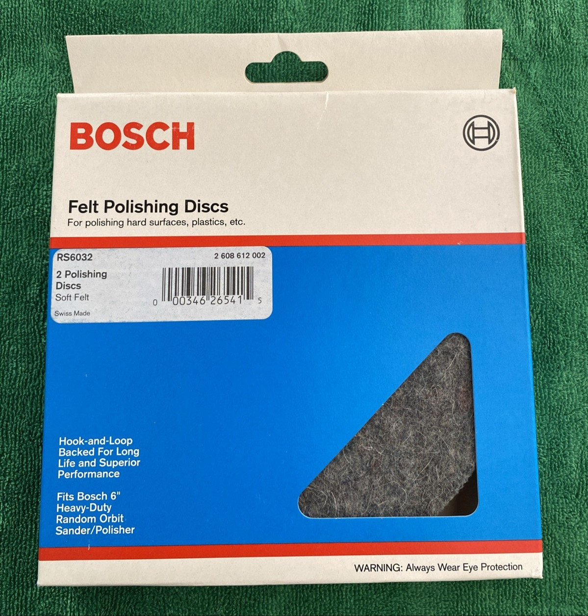 Bosch RS6032 Soft Felt Polishing Pad No. 2 608 612 002 (PK For 2 ) Swiss Made