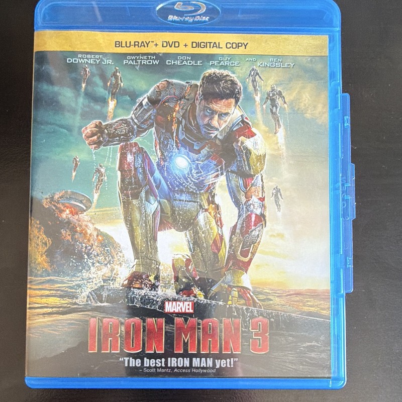 Marvel Iron Man 3 Blu-ray + DVD + Digital Copy 2-Disc Set (2013) 130 Min